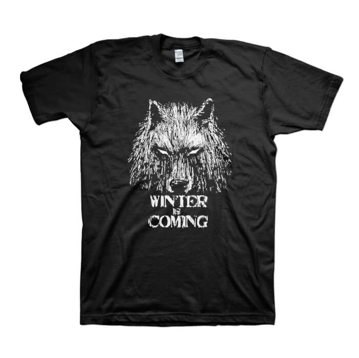 House Stark Winter is coming Tees Direwolf Black T-shirts | Wishining