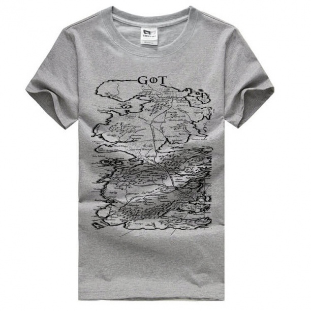 Game of Thrones Map Grey T-shirts