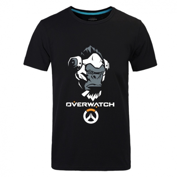Overwatch Winston 3XL Unisex Black Tshirt 
