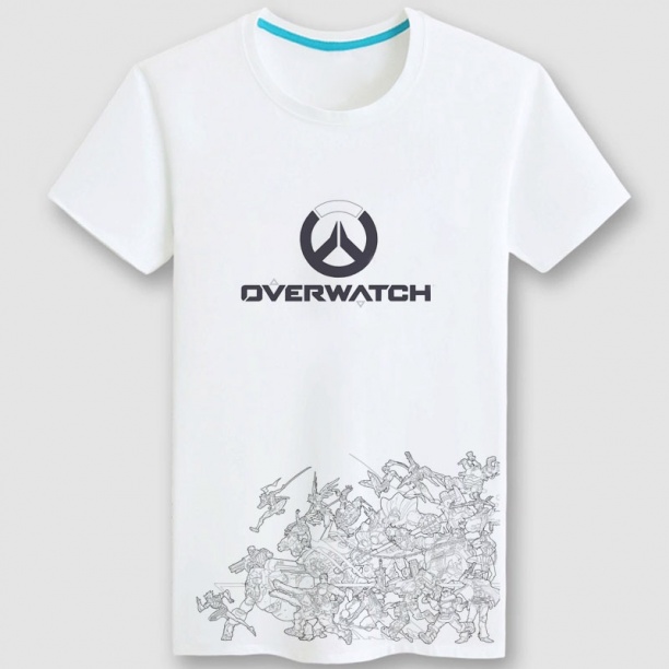 Overwatch Game Logo T Shirts For Couple white Tee