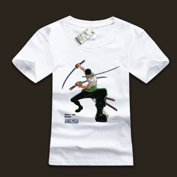 100% Cotton One Piece Roronoa Zoro Tee Shirts For Men