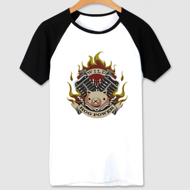 Cartoon Overwatch Roadhog T shirt For Young white Shirts