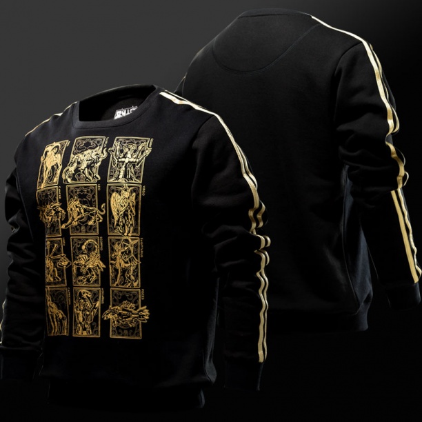 Saint Seiya Gold Cloth Sweatshirts Black Gold Blocking Limited Edition ...