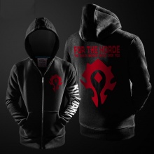 Quality WOW For the Horde Zip Up Hoodie World of Warcraft Hooded Coat For Men