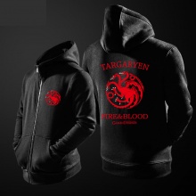 Quality Game of Thrones House Targaryen Hoodie Red three-headed Dragon Sweatshirt