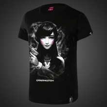 Black OW Overwatch D.Va Tshirts With 4XL Size