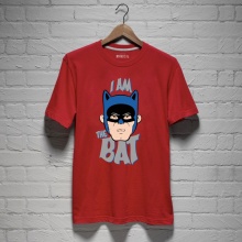 &quot;I am The Bat&quot; Bat Man Tshirts Red Superhero Batman T-Shirt 