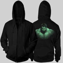 Marvel Super Hero Hulk Hoodies Black Mens Full Zipper Sweatshirts