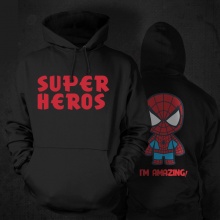 Cartton Design Spiderman Hooded Sweatshirt For Mens