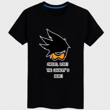 Blizzard Overwatch Tracer T-shirts Black Couple Shirts