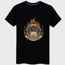 Roadhog Cartoon Design T-shirt black Tees For Women