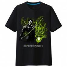 Overwatch Game Genji Tee Men Black Tshirts