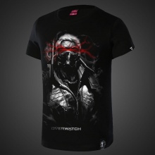 Darkness Overwatch Soldier 76 T-shirts Mens Black Tee Shirt