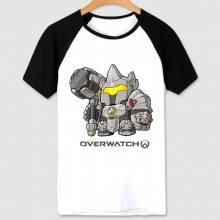 Overwatch Game Reinhardt T-shirts white Tees For Women