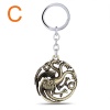 Game Of Thrones Game Three-Headed Dragon Keychains Targaryen Gifts 
