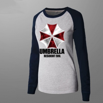 Resident Evil Umbrella Tshirt Men Gray Long Sleeve Tee