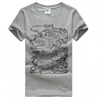 Game of Thrones Map Grey T-shirts