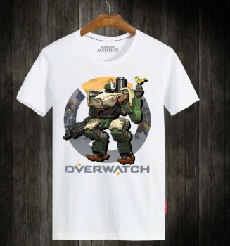 Overwatch Bastion Hero White Tee Shirts 