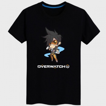 Black Overwatch Tracer Hero T shirt For Mens Women&#039;s