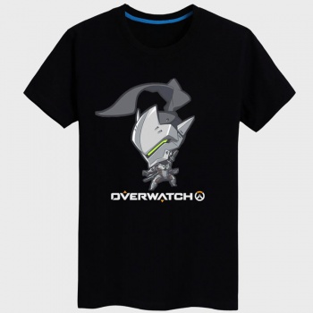Overwatch OW Genji T-shirt Black Blizzard Game Tees For Couples
