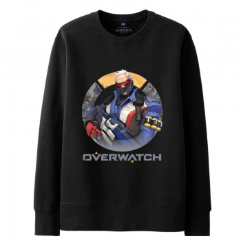 Over Watch Soldier 76 Hoodie For Boys black Sweater