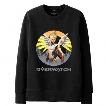 Overwatch Mercy Sweatshirt Men black Hoodies