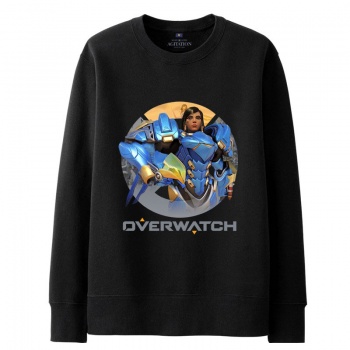 Overwatch Pharah Hooded Sweatshirts Men black Hoodie